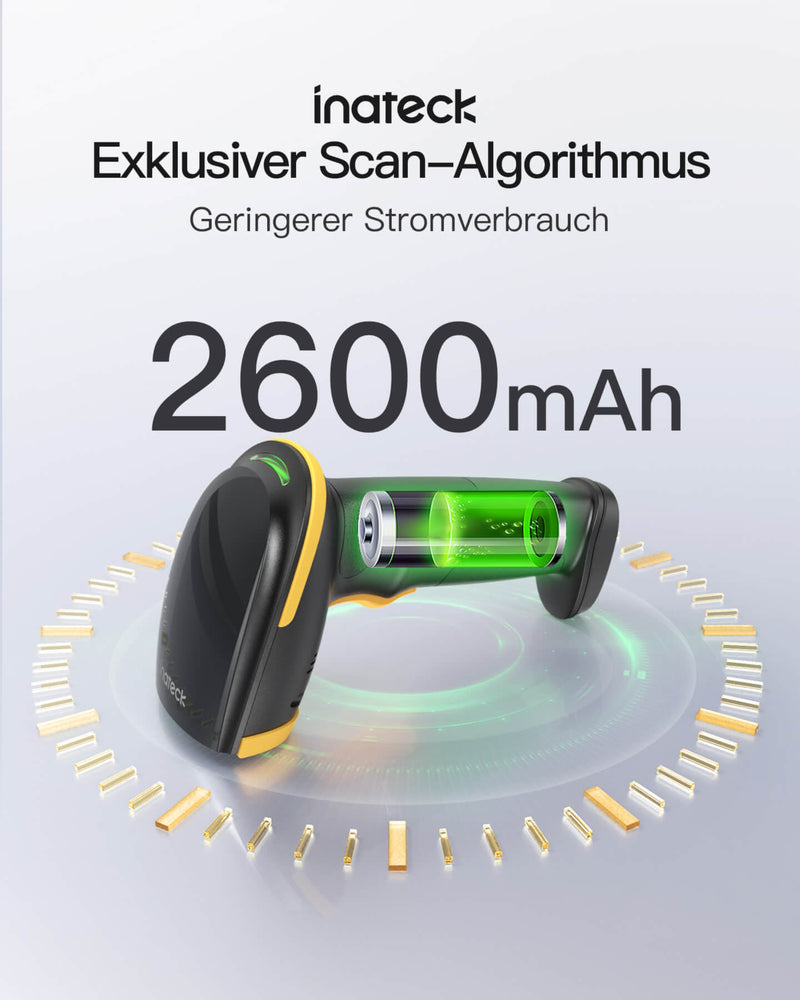 BCST-23 2D Bluetooth Barcode Scanner mit APP/SDK & Extrem lange Übertragungsdistanz + BCST-S Barcodescannerständer - Inateck Office DE