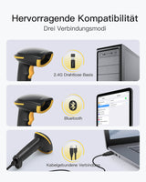 BCST-23 2D Bluetooth Barcode Scanner mit APP/SDK & Extrem lange Übertragungsdistanz + BCST-S Barcodescannerständer - Inateck Office DE