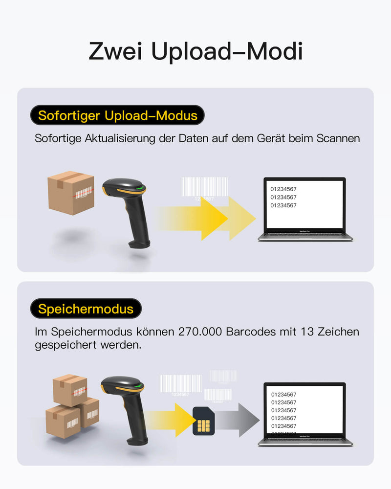 BCST-23 2D Bluetooth Barcode Scanner mit APP/SDK & Extrem lange Übertragungsdistanz + BCST-S Barcodescannerständer - Inateck Office DE