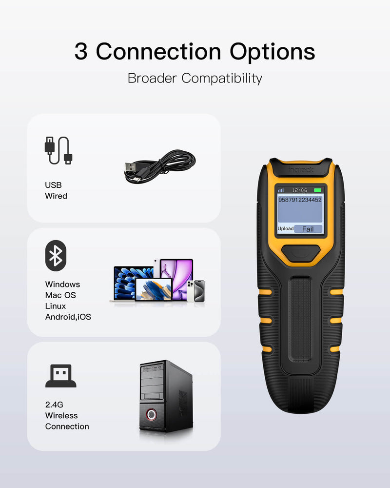 BCST-47 Bluetooth Tragbarer 2D Barcode Scanner mit Bildschirm & APP und SDK