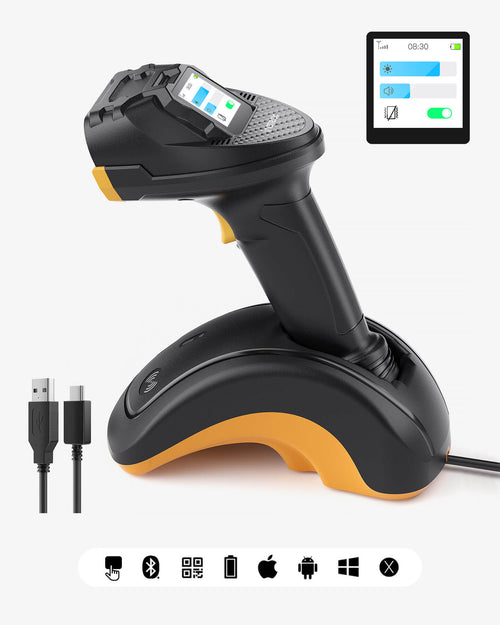 Pro 8 Bluetooth 5.3 1D/2D Barcodescanner, Mit Touchscreen, CMOS+CCD Dual Module - Inateck Office DE